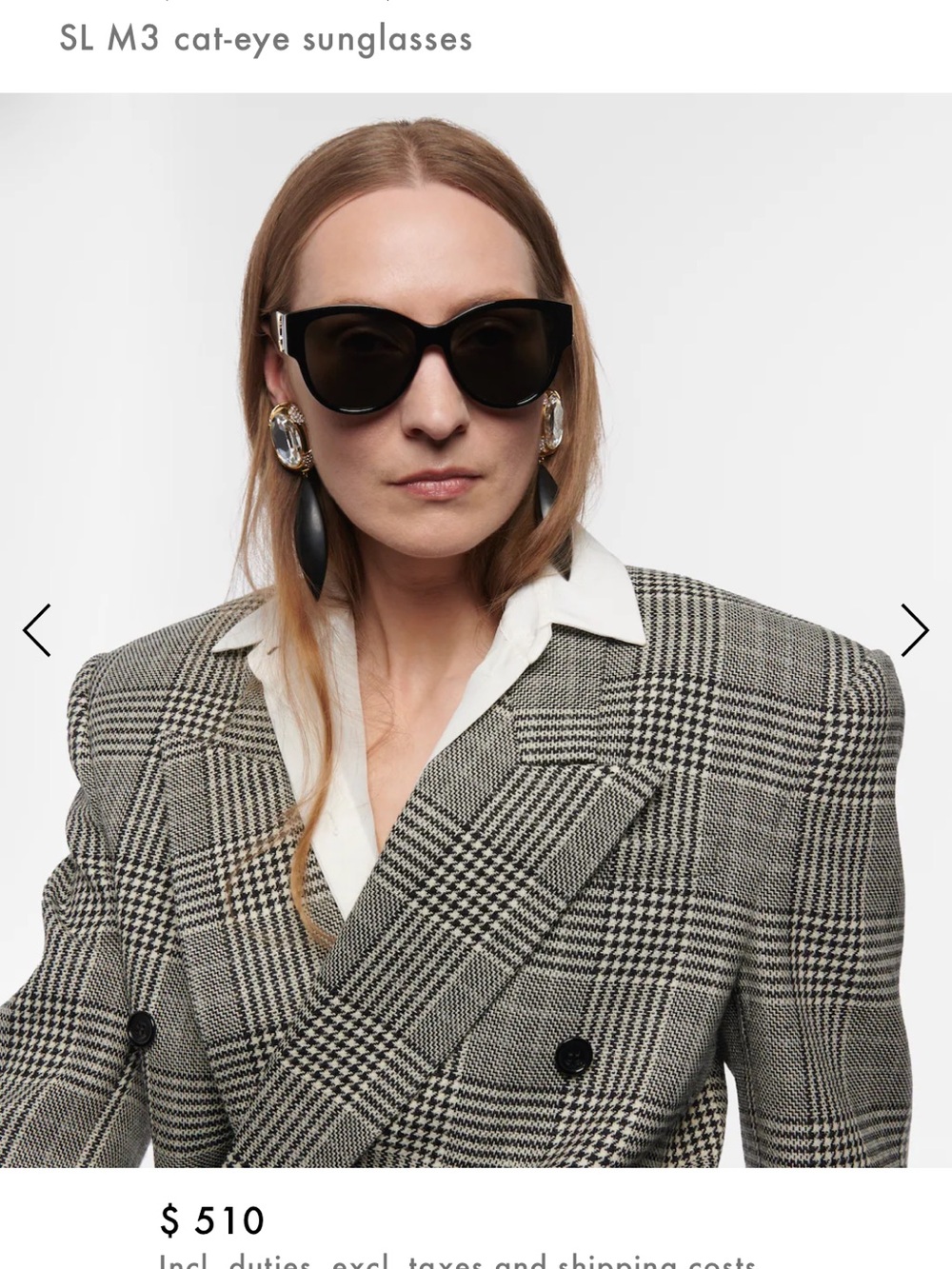 ML3 SAINT LAURENT
SL M3 cat-eye sunglasses Yves Saint Laurent Glossy Black Logo